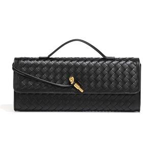 8046 Black Clutch Purses Handmade Woven Evening Bag Shoulder Crossbody Bags